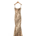 Floral Print Chiffon Mermaid Evening Gown