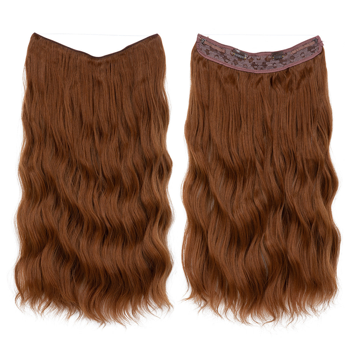 Synthetic Hair Extensions Long Wavy Clip-in