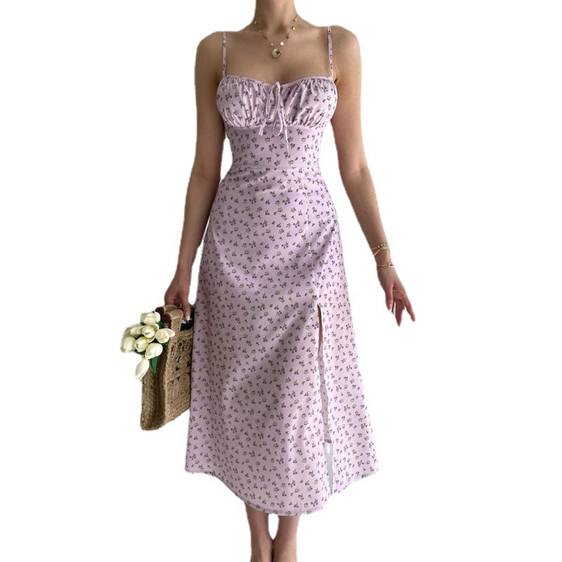 Floral Slit Strap Dress