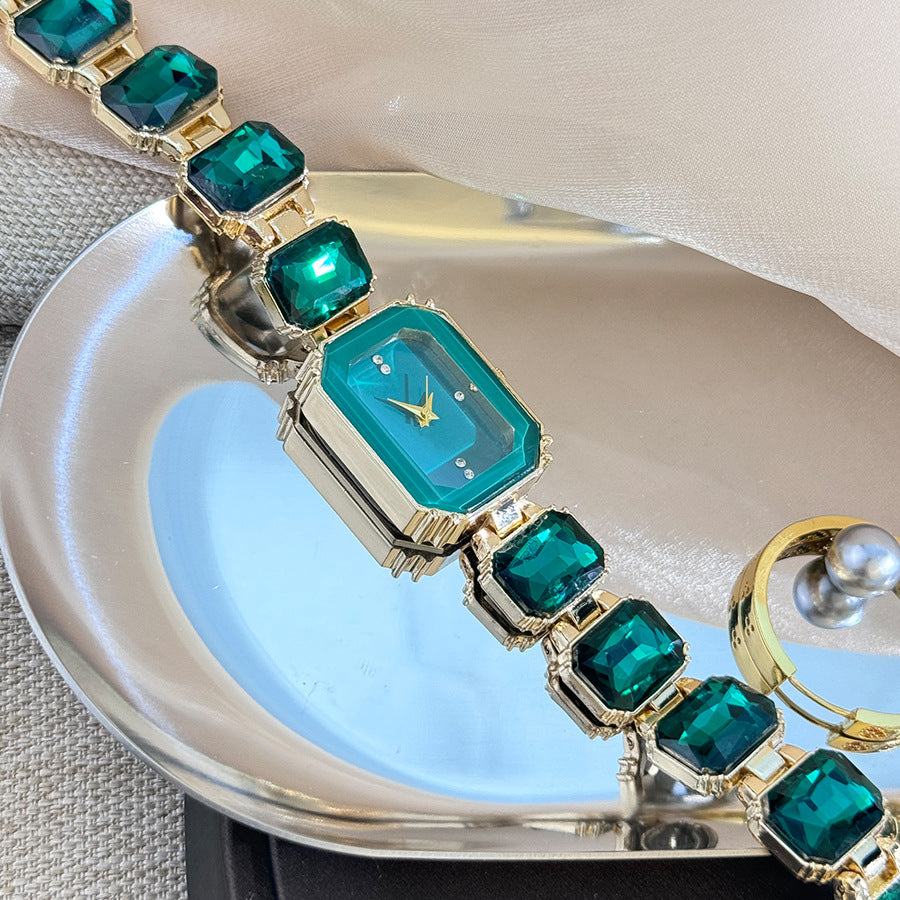 Gemstone Square Ladies Quartz Watch