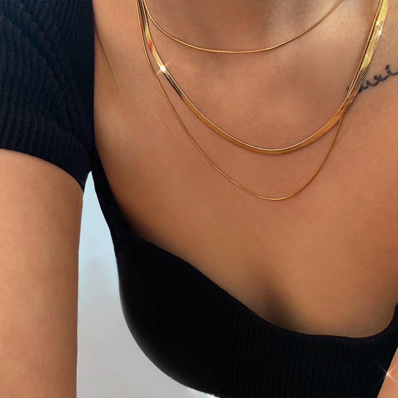 Minimalist Three-Layer Snake Bone Chain