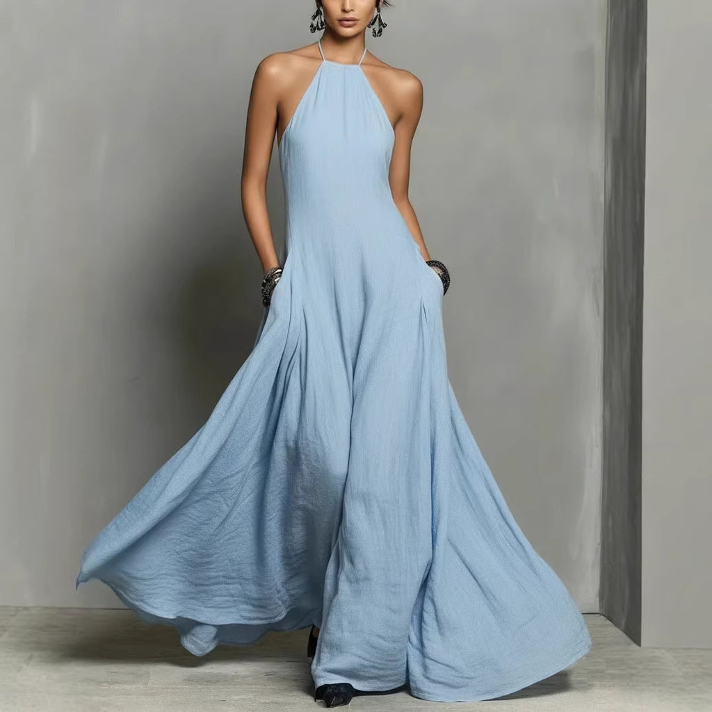 Womens Backless Sleeveless Long Dress