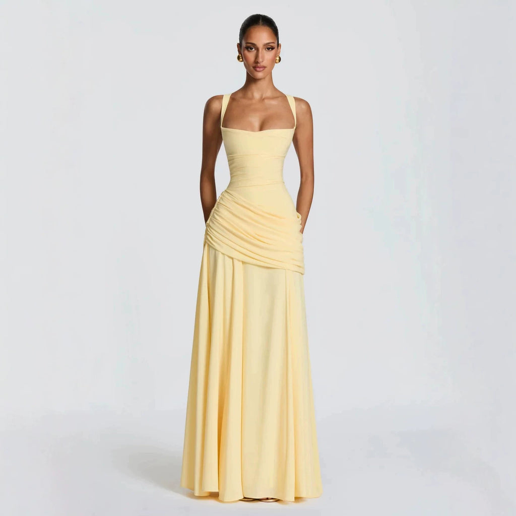 Elegant Backless Chiffon Evening Gown