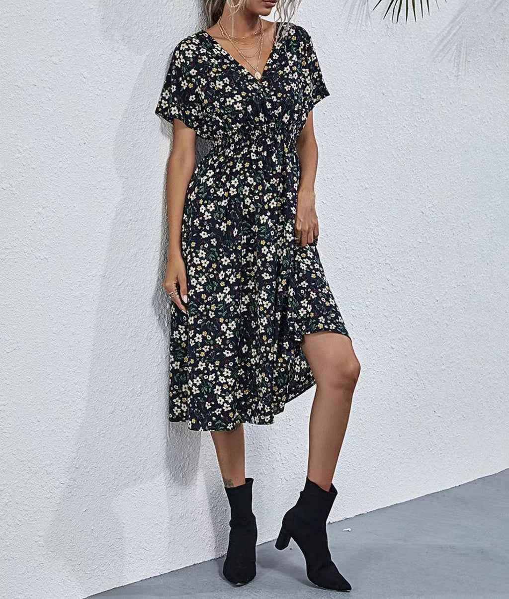 Floral Print A-Line Summer Dress