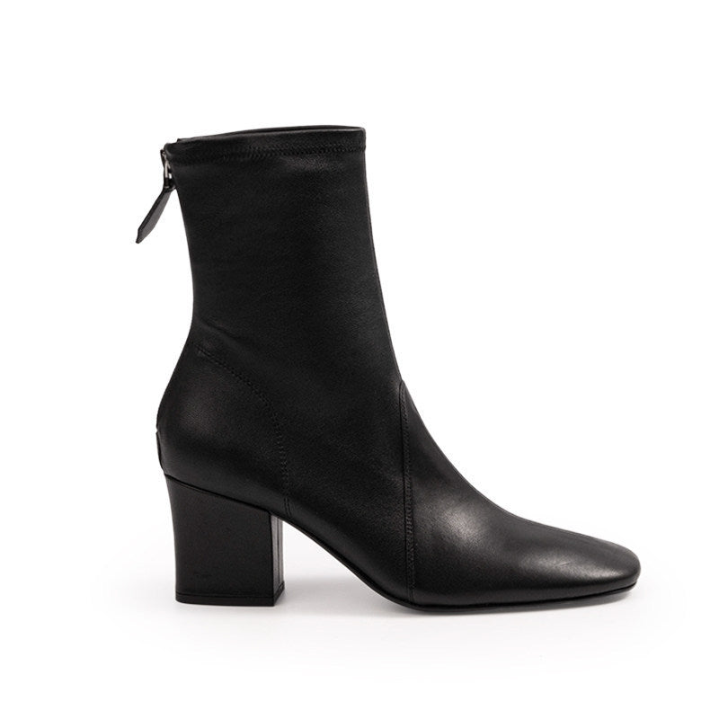 Women's Chunky Heel Knight Boots with Gold Buckle