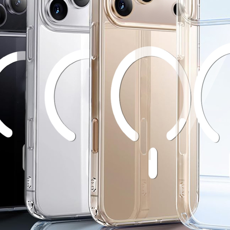 Magnetic Transparent Phone Case with Camera Button