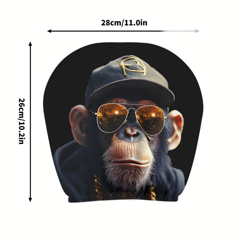 Black Skull Car Printed Headrest Cover Universal Elastic Style Funny and Interesting Universal Headgear