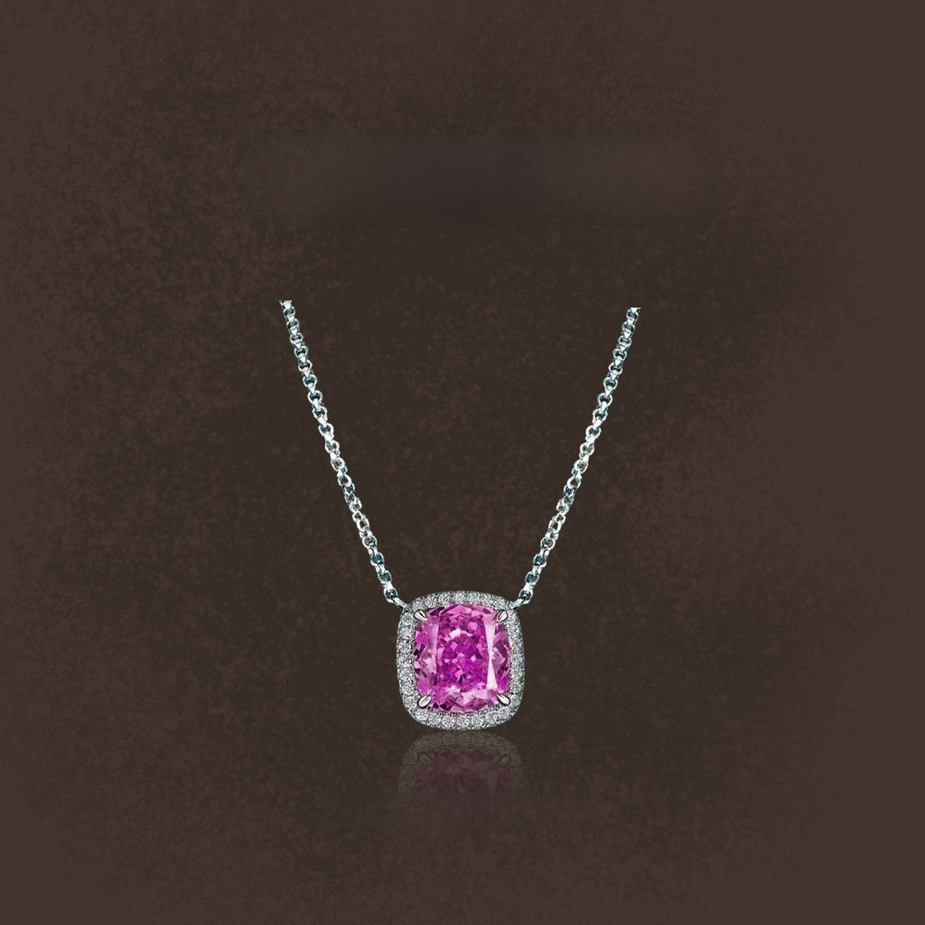 Cultivated Pink Sapphire Necklace with Gold Plating
