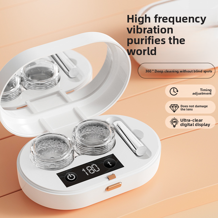 Portable contact lens cleaner