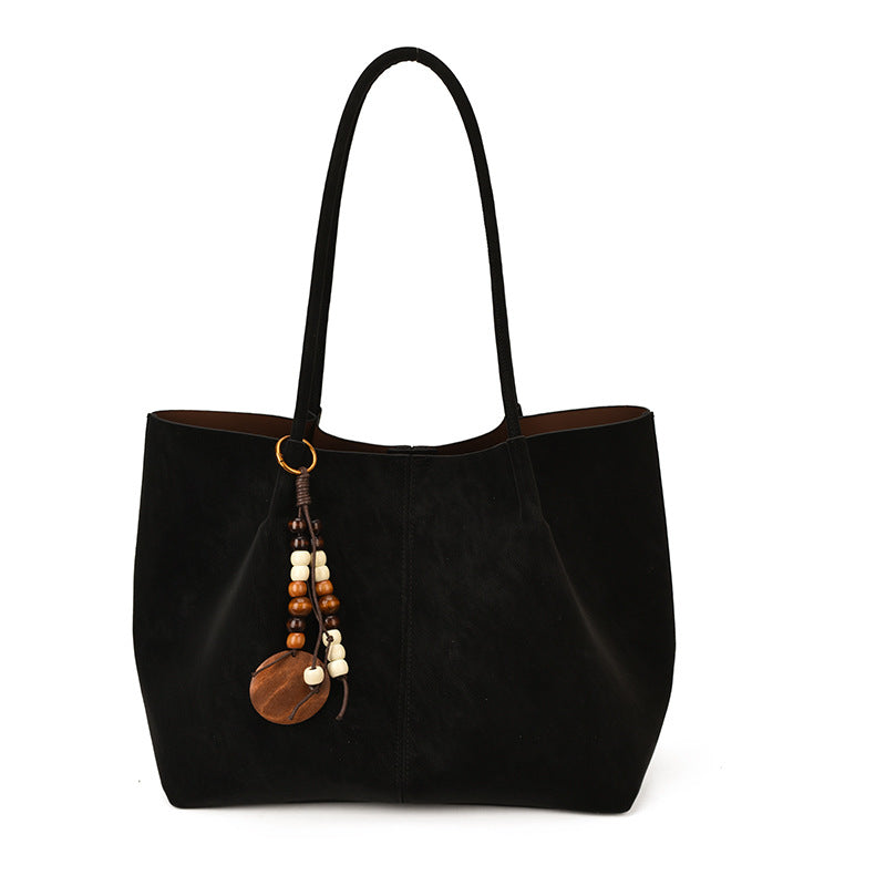 Womens Solid Color PU Leather Tote Bag