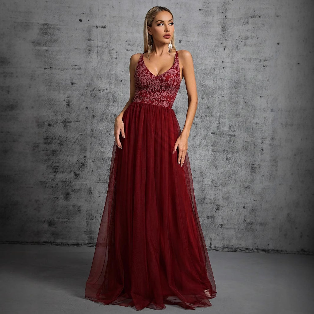 Elegant Sleeveless V-Neck Evening Gown
