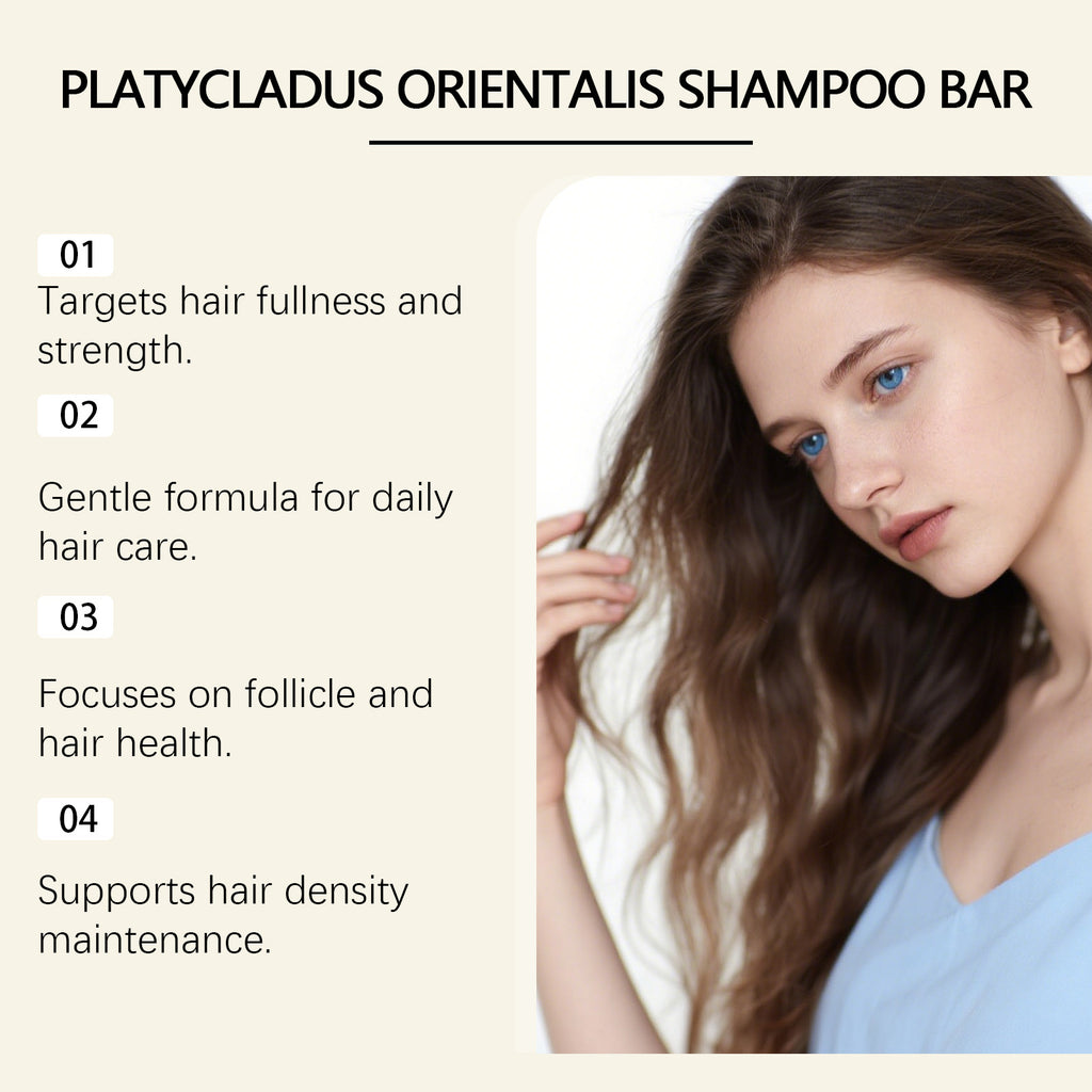Platycladus Orientalis Nourishing Shampoo Bar for Deep Scalp Cleansing and Frizz Improvement