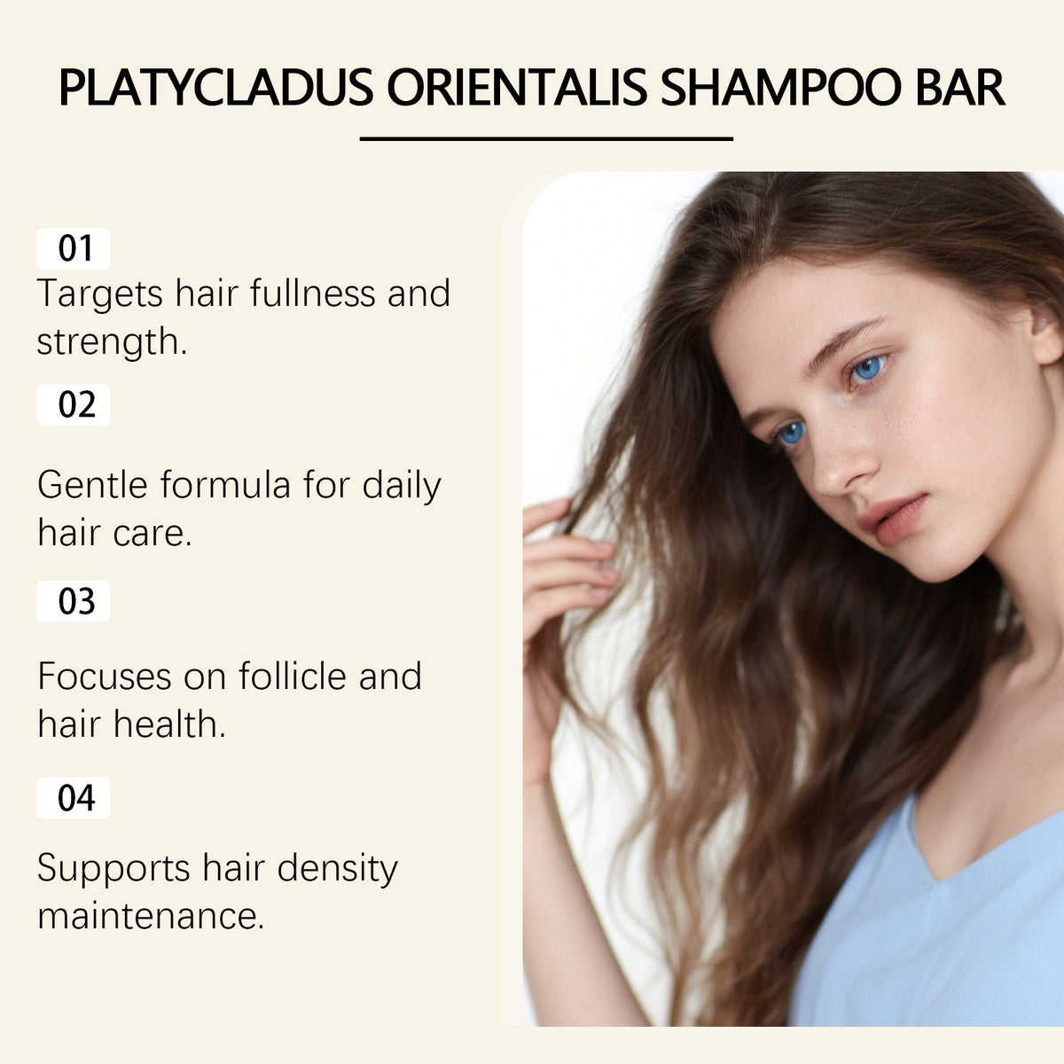 Platycladus Orientalis Nourishing Shampoo Bar for Deep Scalp Cleansing and Frizz Improvement