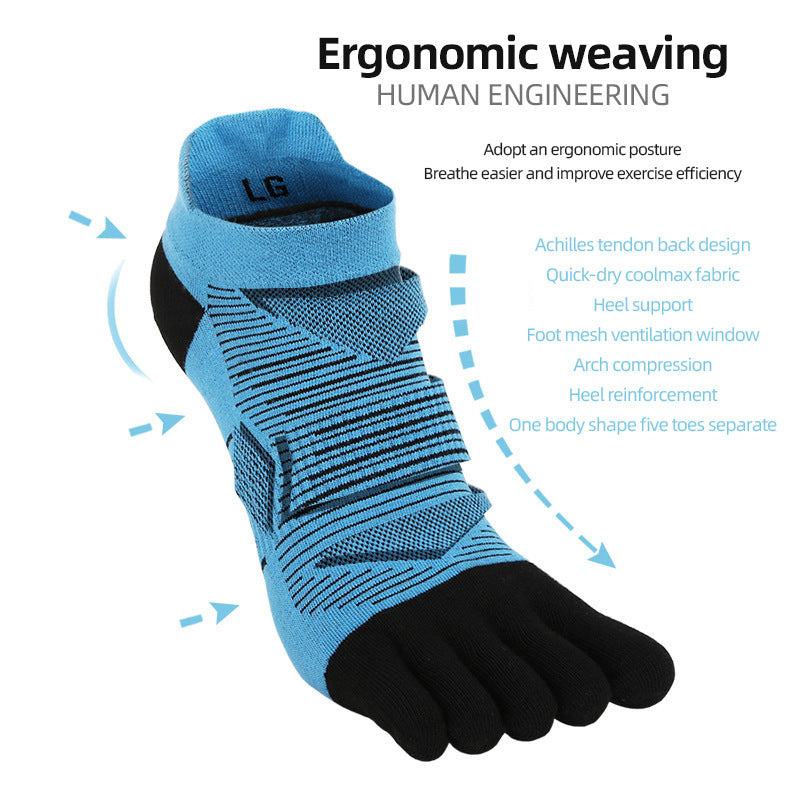 Coolmax Breathable Five-Toe Sports Socks