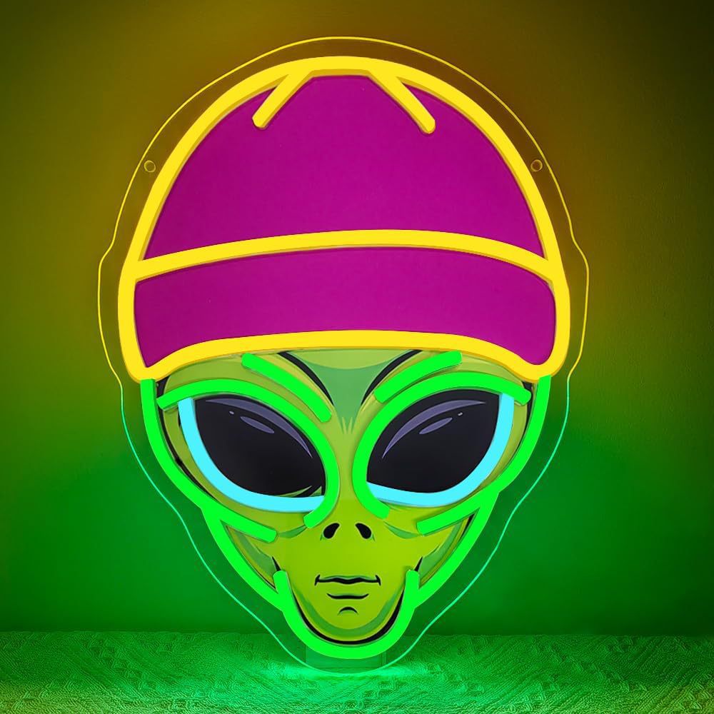 Alien UFO LED Neon Sign Light for Bedroom Game Room Bar Party Decoration