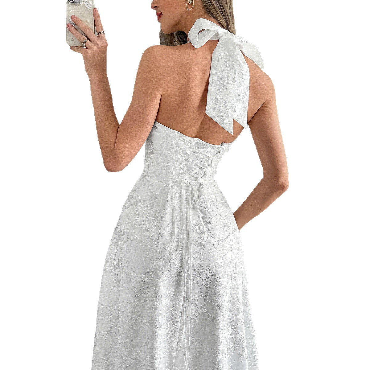Elegant Halter Neck Evening Dress