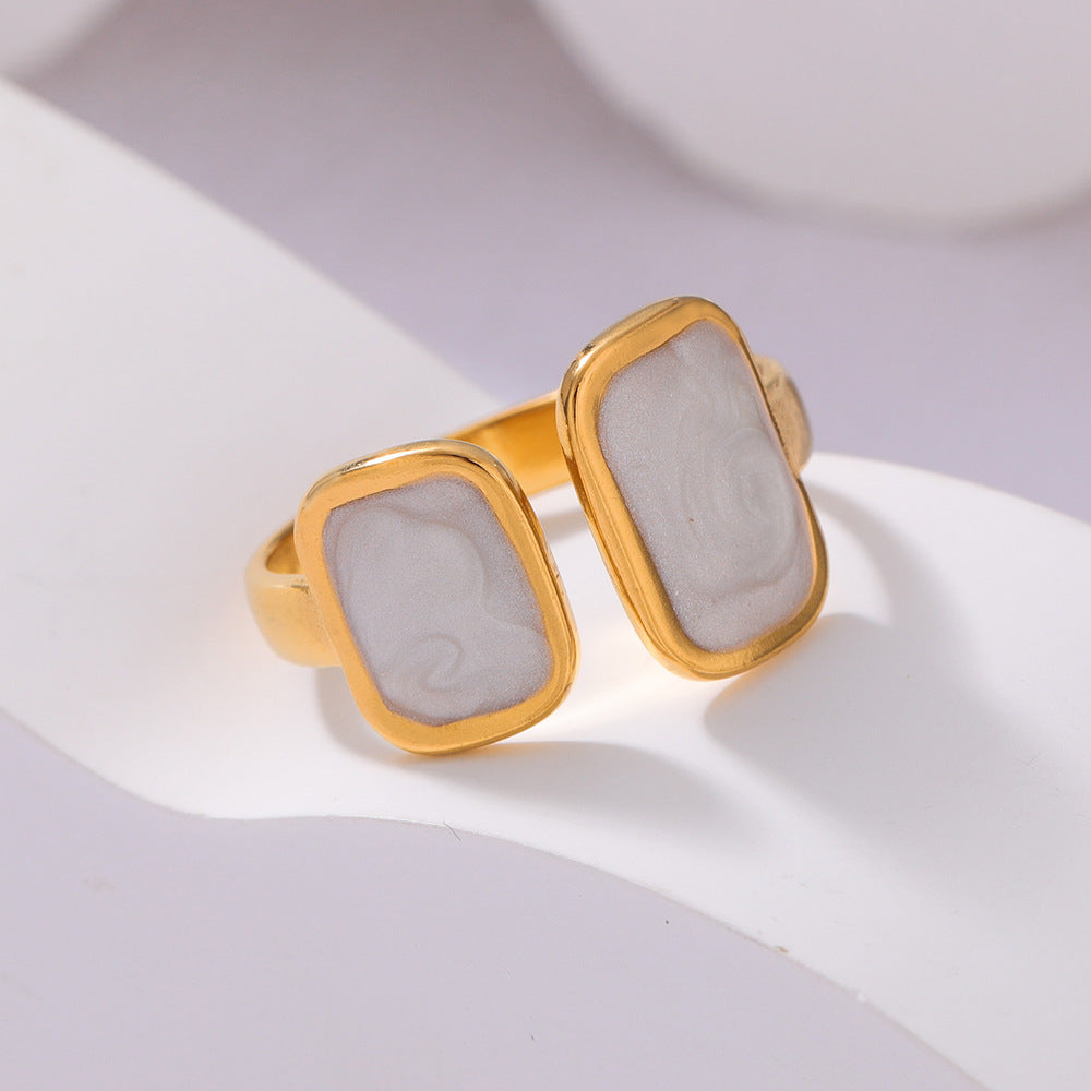 Adjustable Gold Plated Stainless Steel Ring