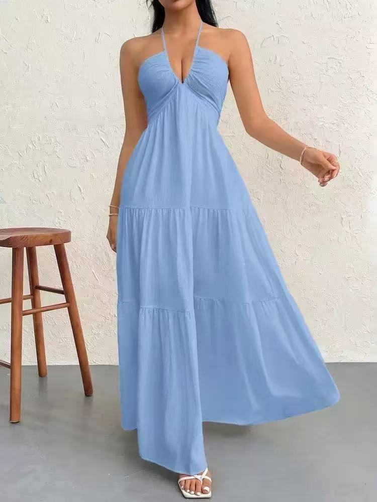 Womens Halter Neck Summer Dress