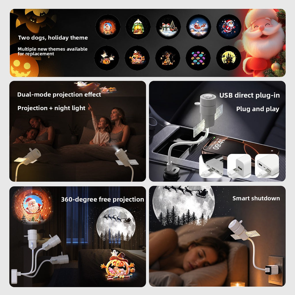 Starry Sky Projection Night Light with Multiple Slides