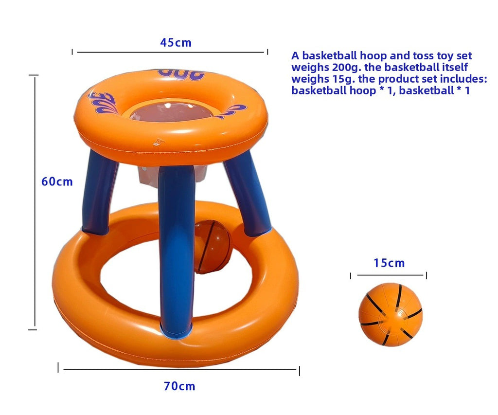 Thickened PVC Inflatable Basketball Stand and Ring Toss Game Set