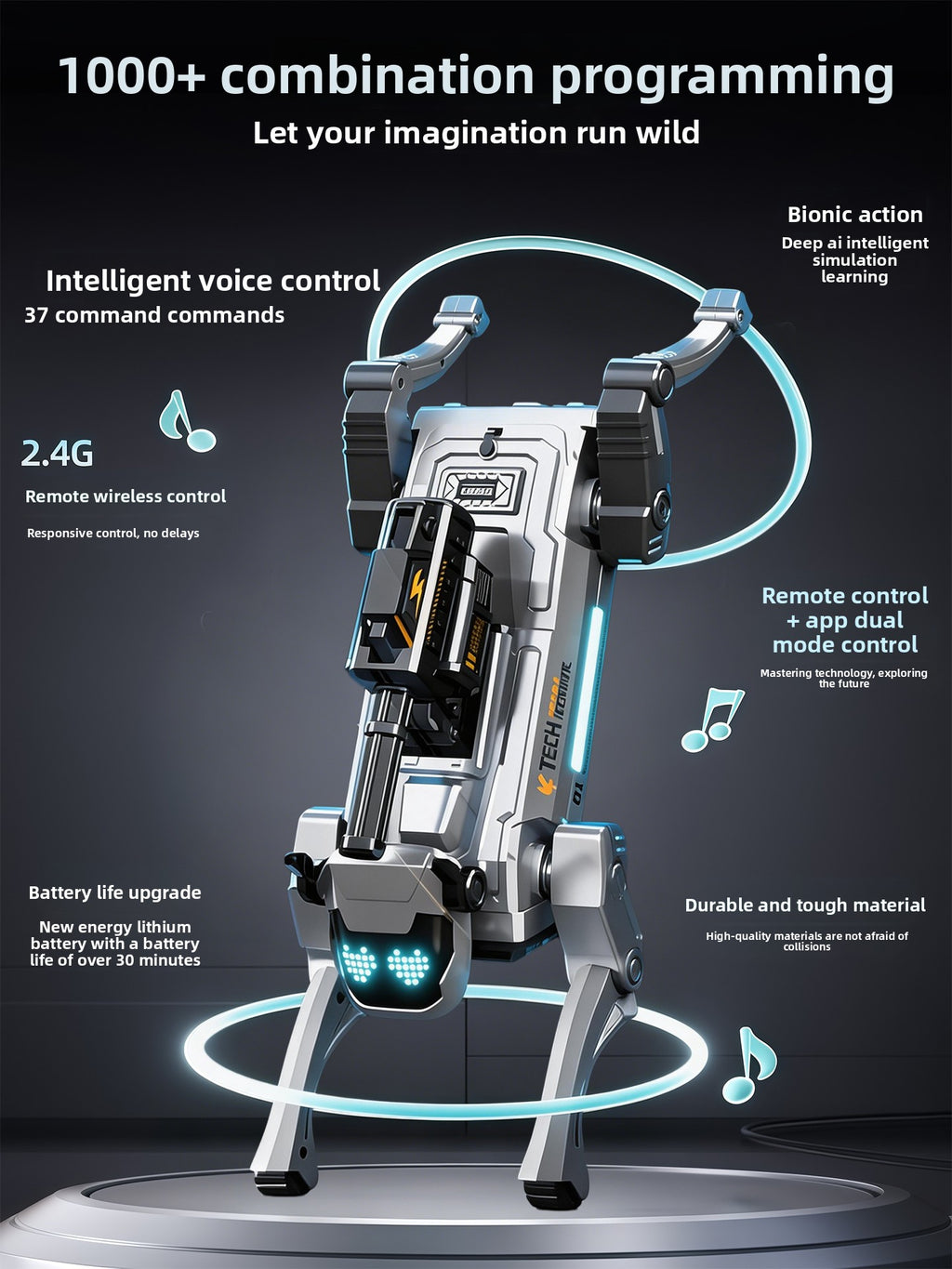 Programmable AI Robot Dog with Remote Control