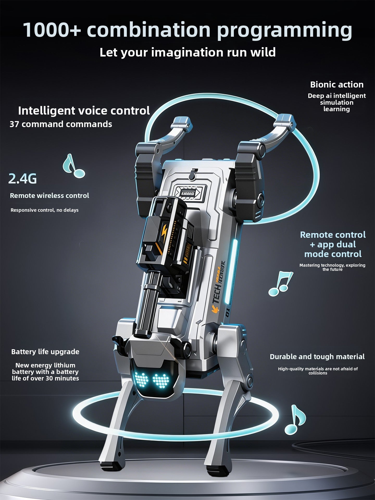 Programmable AI Robot Dog with Remote Control