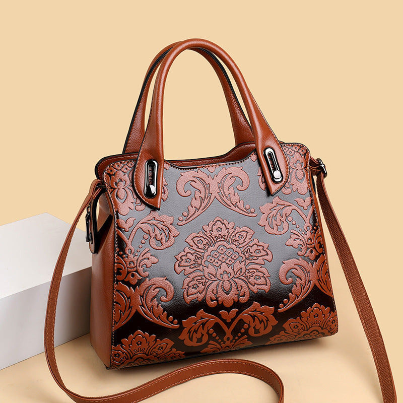 Chinese Style Embossed Women Shoulder Bag