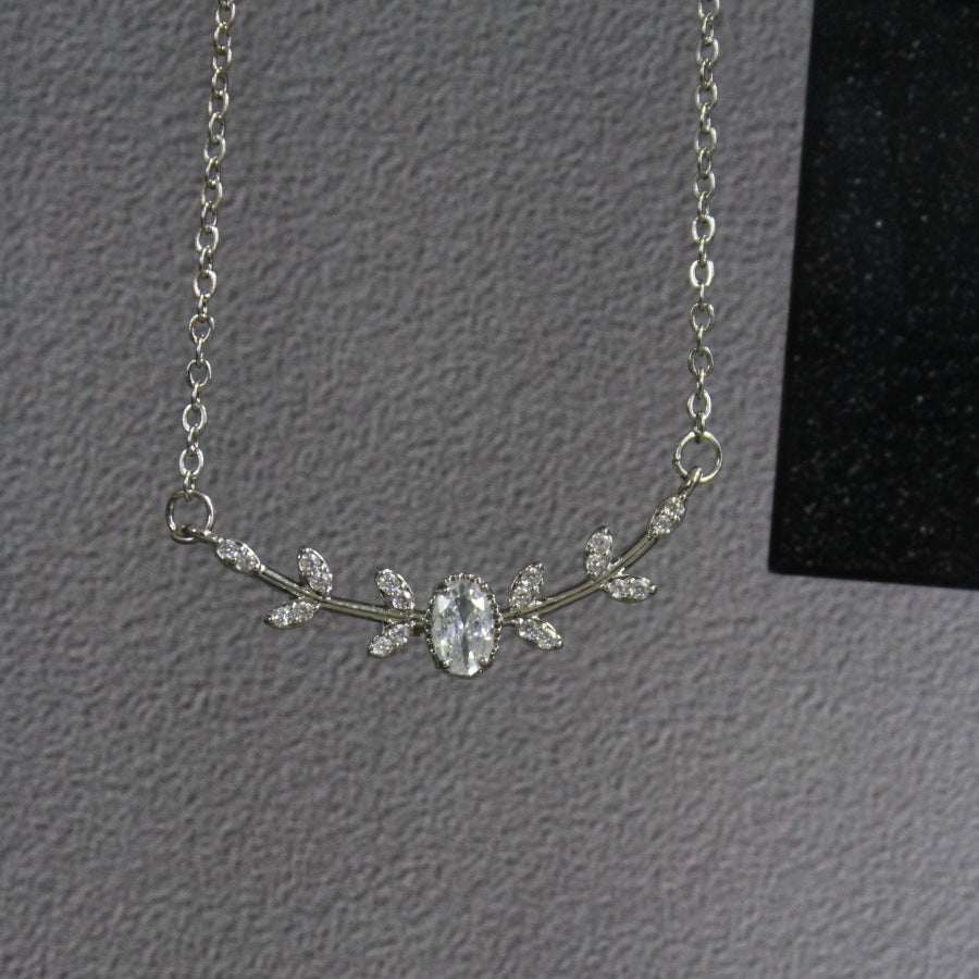 Zircon Branch Necklace with Copper Pendant