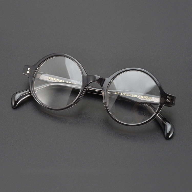 Transparent Round Resin Glasses Frame Anti Blue Light Retro Style