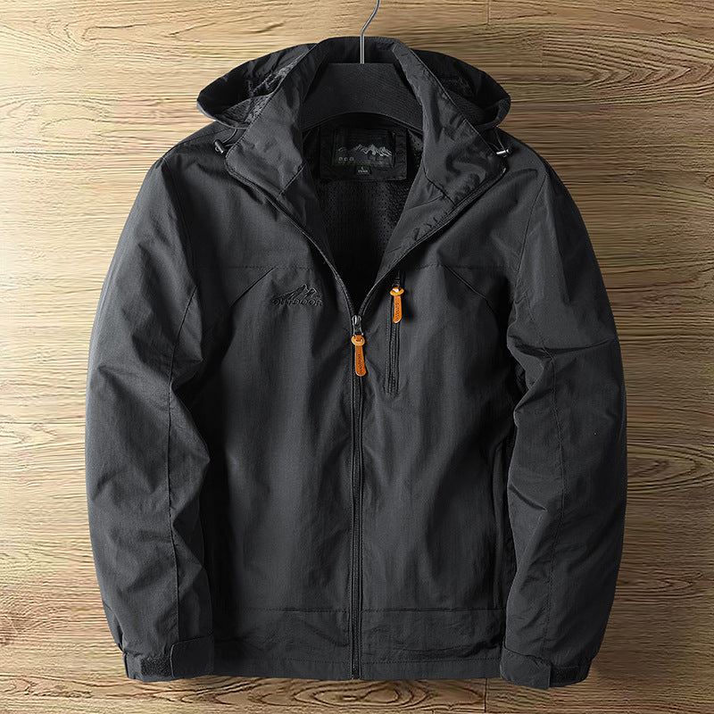 Men Windproof Waterproof Outdoor Jacket Detachable Hood