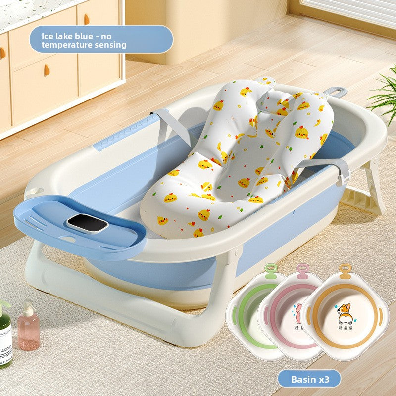 Temperature Sensing Baby Bathtub with Foldable Design