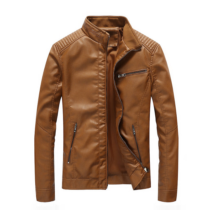Men's PU leather motorcycle jacket