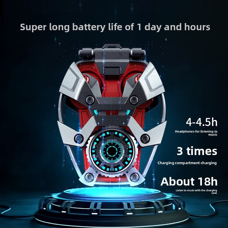 Cyberpunk Metal Bluetooth Headset with Luminous Effect