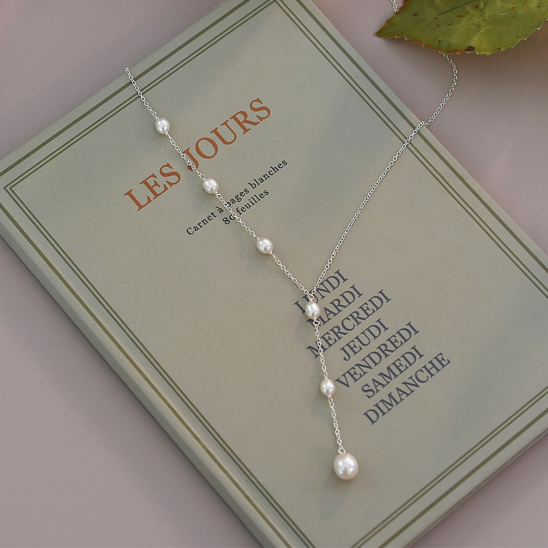 Freshwater Pearl Necklace with 925 Silver Chain