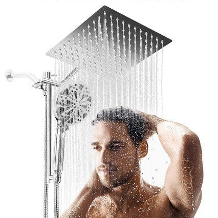 Stainless Steel Shower Set with 8 Functions and Extension Rod