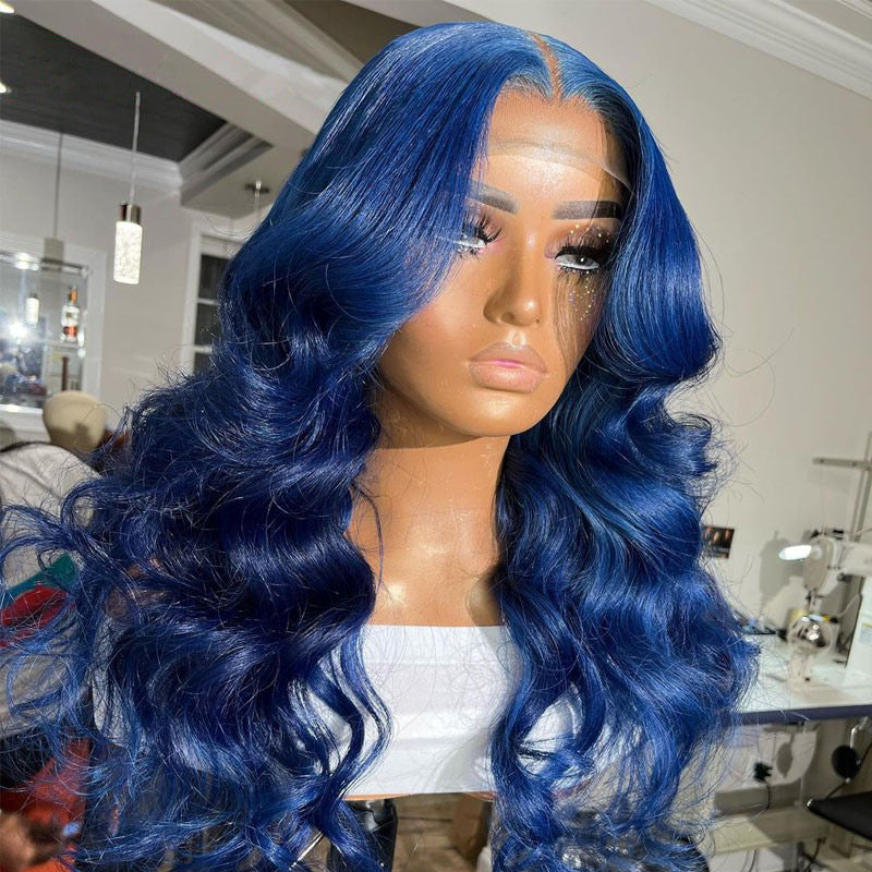 Blue Long Wavy Synthetic Hair Wig
