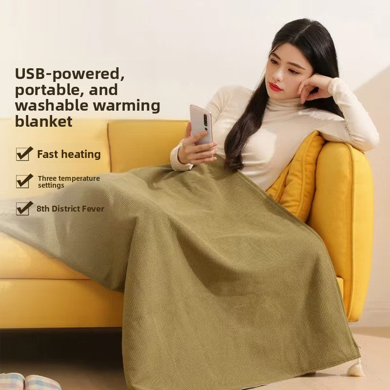 USB Graphene Heating Shawl Electric Washable Blanket