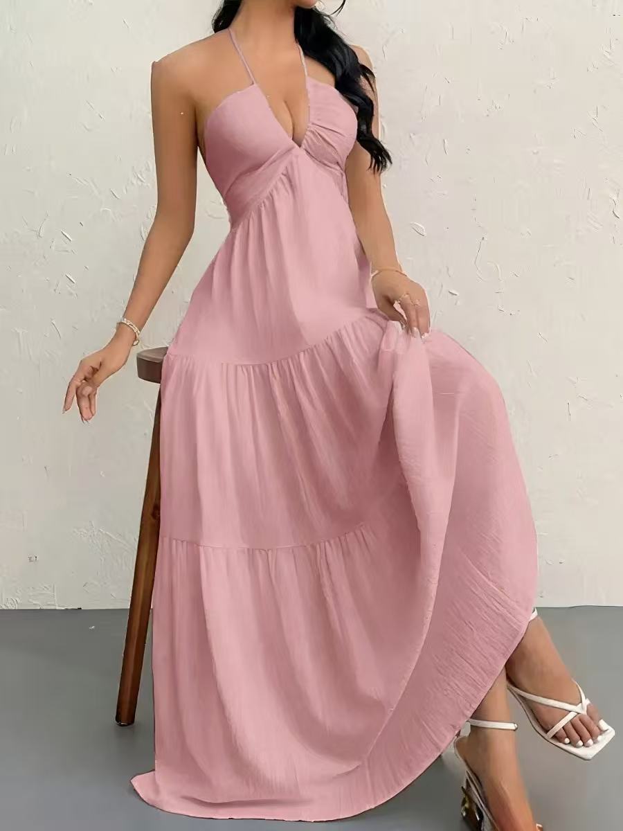 Womens Halter Neck Summer Dress