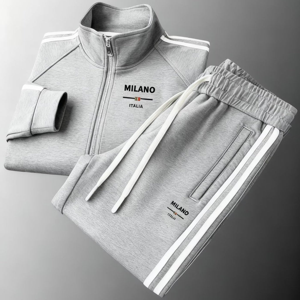 Mens Zipper 3D Print Sportswear Tracksuit Set