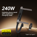 Folding stand, elbow braided charging cable