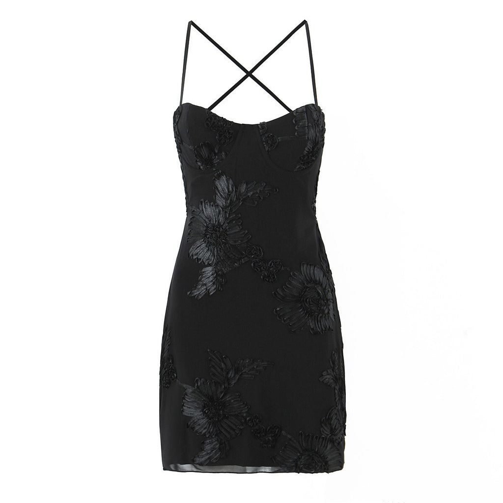 Floral Appliqu� Corset Bustier Dress