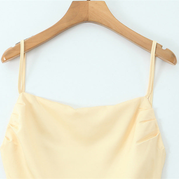 Cross-Back Lace-Up Hollow-Out Strap Dress