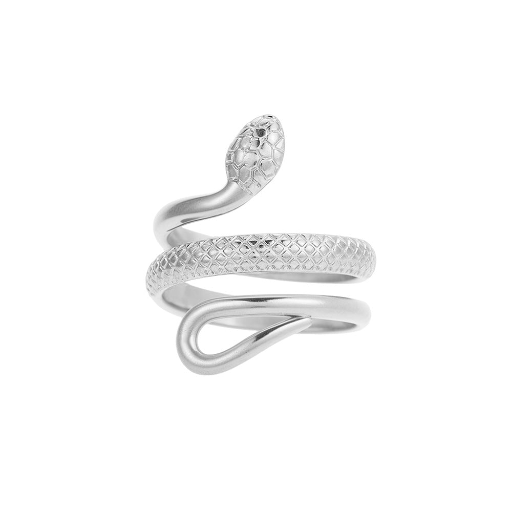 Personalized Snake-Shaped Stainless Steel Ring