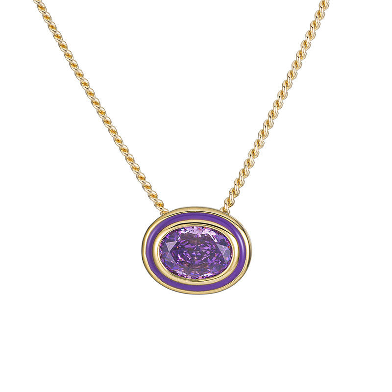 Rainbow Sugar Necklace Dopamine Gem All-Match Niche Accessories