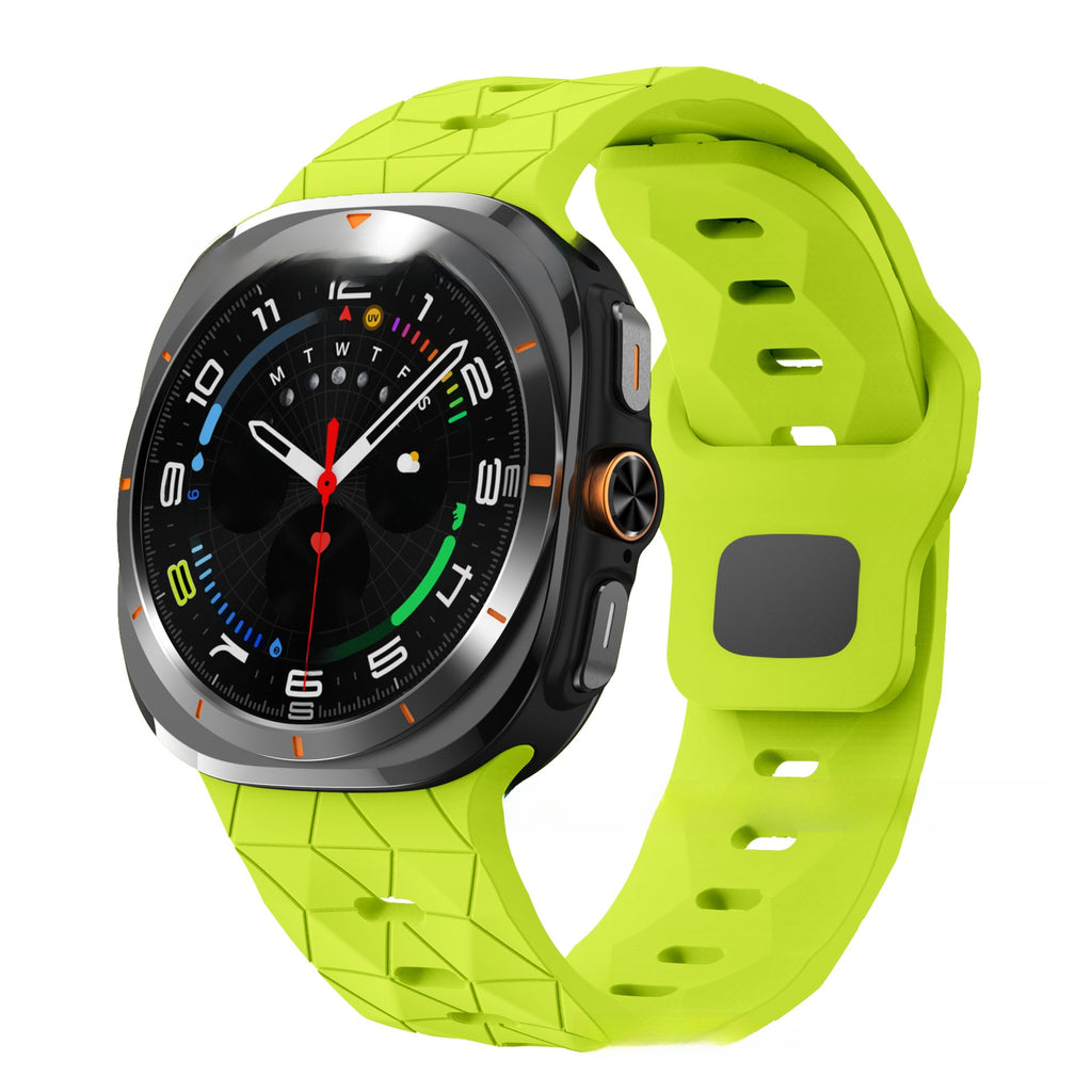 Football Pattern Reverse Buckle Silicone Strap for Samsung Watch