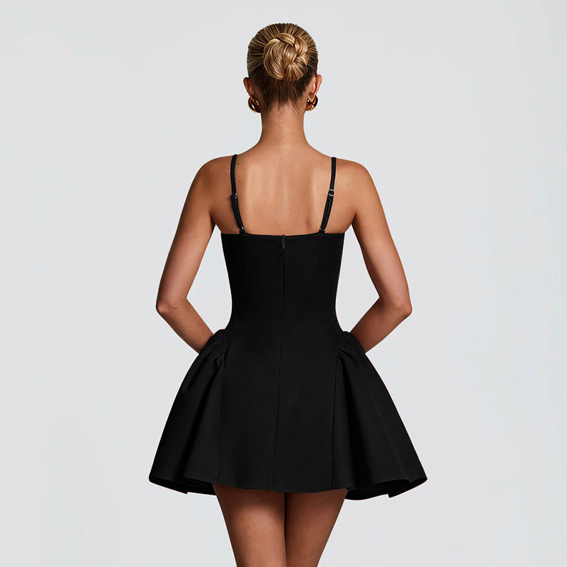 Suspender A-Line Sleeveless Dress