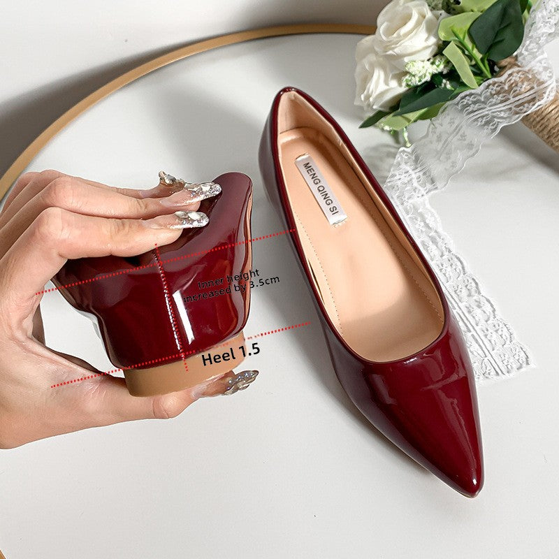 Womens Patent Leather Pointed Toe Flats