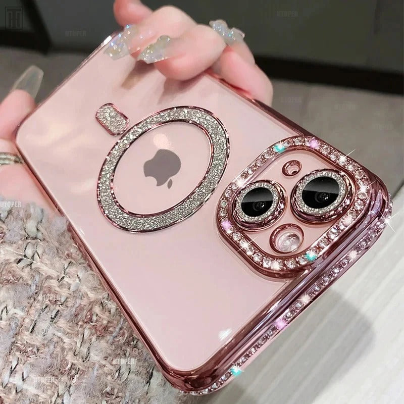 Magnetic Rhinestone Glitter iPhone Case