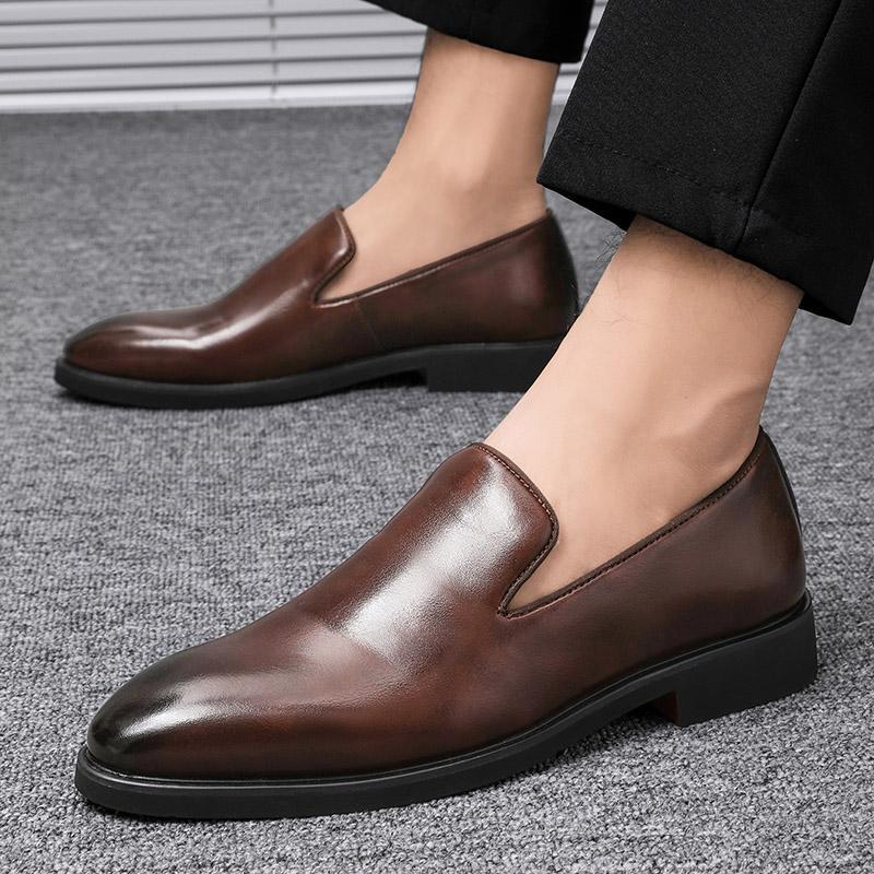 Men's Business Formal Casual Pointed Toe Small Leather Shoes