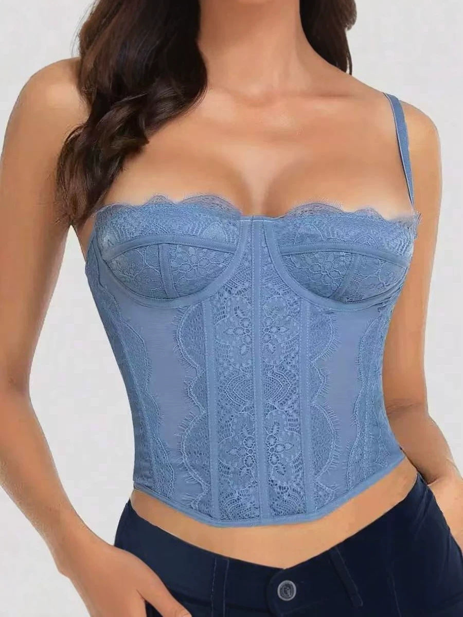 Women's Lace Mesh Camisole Top Slim Fit Streetwear